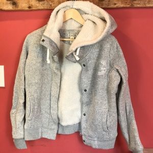 Converse Sherpa lined sweatshirt deep neck hood